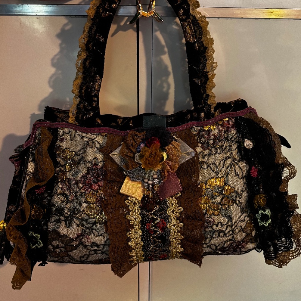 Women’s Floral Lace Mini Bag Multicolor Full Zip